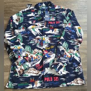 Polo Ralph Lauren Sportsman 1967 Ski Print Casual Button Down Shirt Medium
